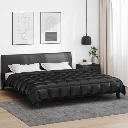 Winterbettdecke Schwarz 240 x 260 cm Satin und Mikrofaser