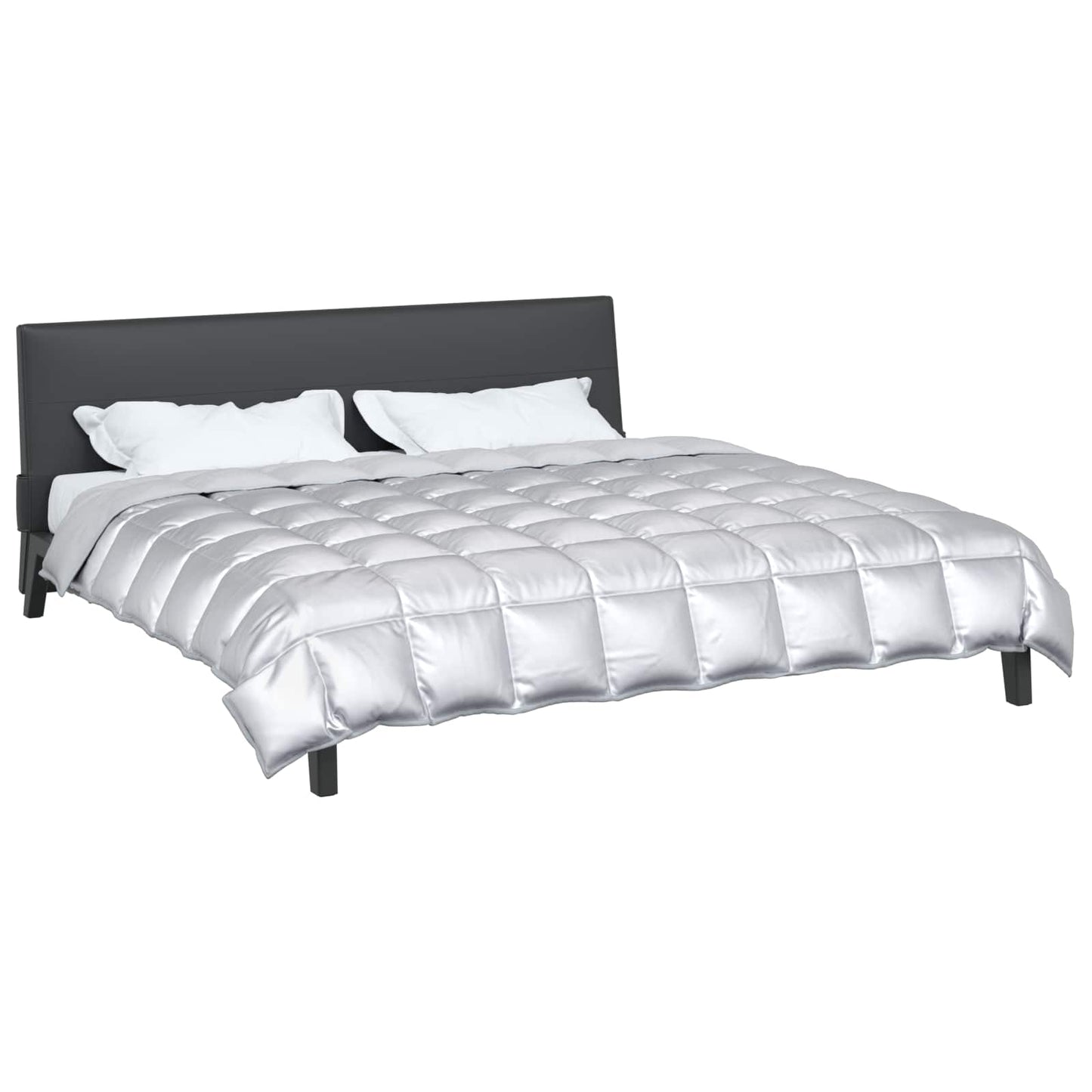 Winterbettdecke Silber 240 x 200 cm Satin und Mikrofaser