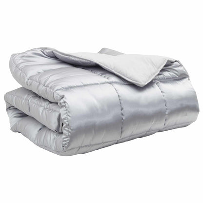 Winterbettdecke Silber 220 x 135 cm Satin und Mikrofaser