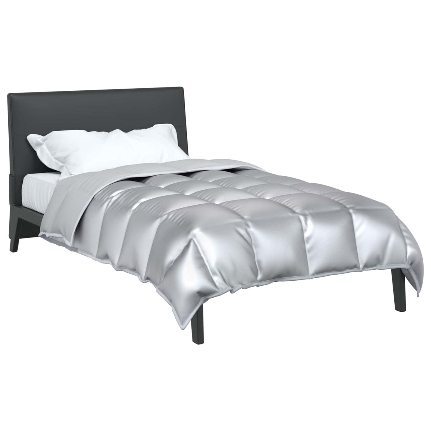 Winterbettdecke Silber 220 x 135 cm Satin und Mikrofaser