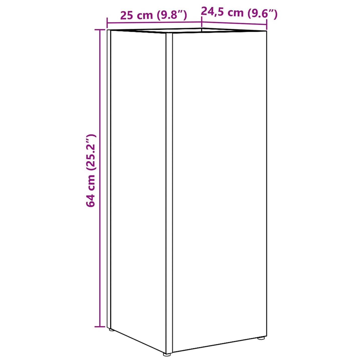 Sonnenschirmhalter mit Speicher Artisan-Eiche 25 x 24,5 x 64 cm