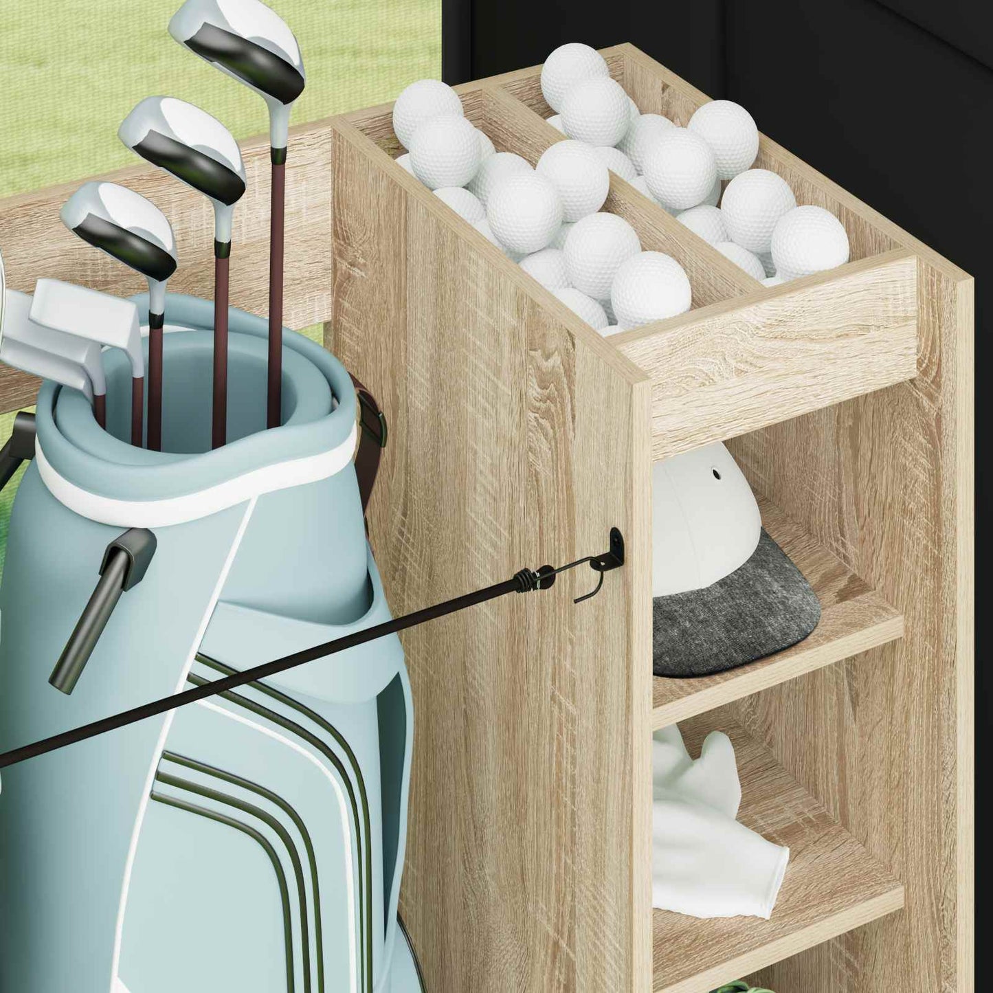 Golf Schrank Mit Rad Uni Sonoma-Eiche 90 x 45 x 98 cm