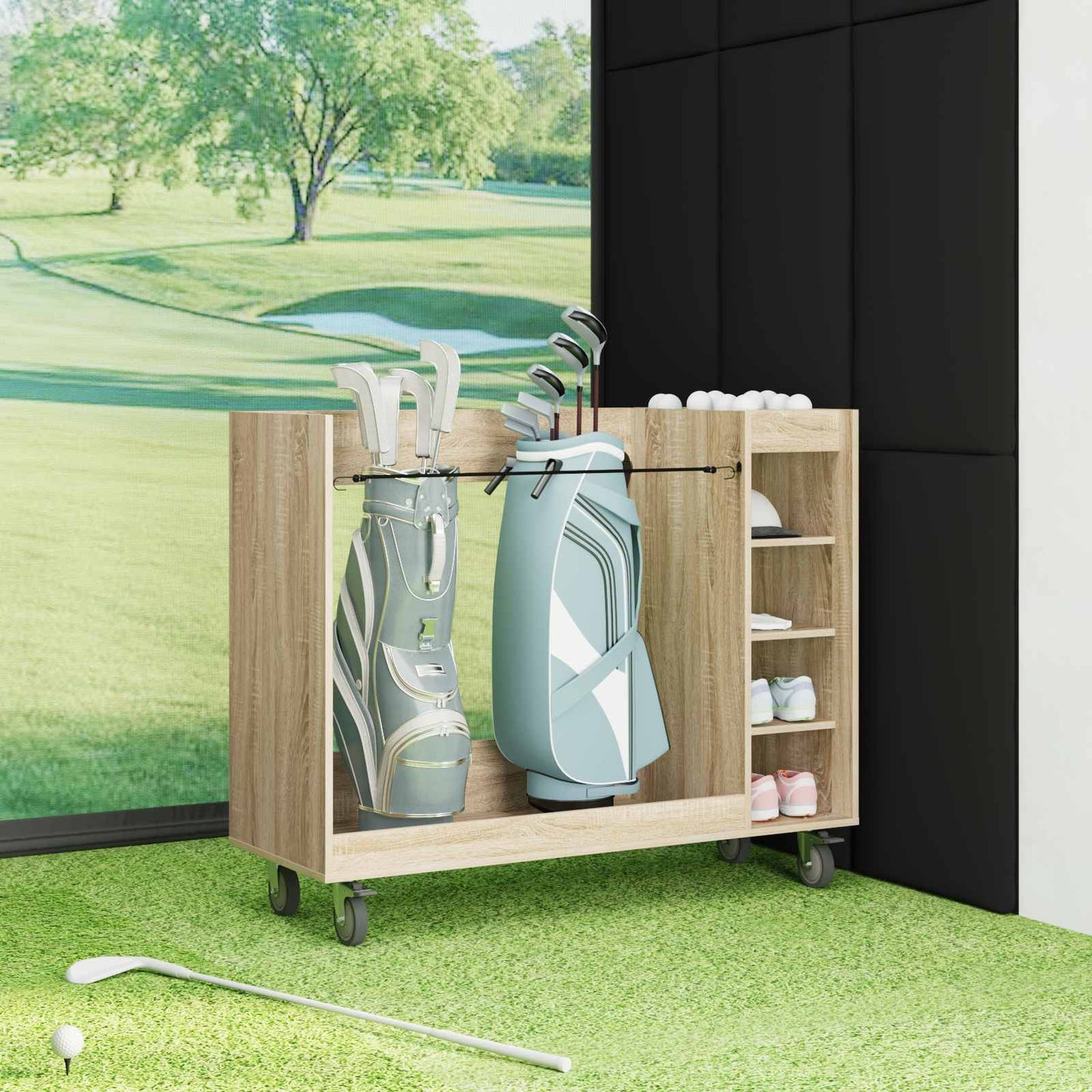 Golf Schrank Mit Rad Uni Sonoma-Eiche 120 x 45 x 98 cm