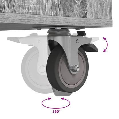 Golf Schrank Mit Rad Uni Graues Sonoma 120 x 45 x 98 cm
