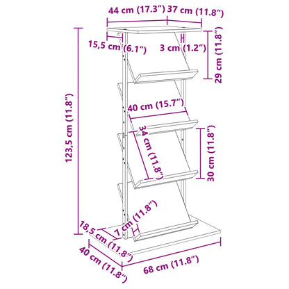 Magazinregal Sonoma-Eiche 68 x 40 x 123.5 cm Holzwerkstoff