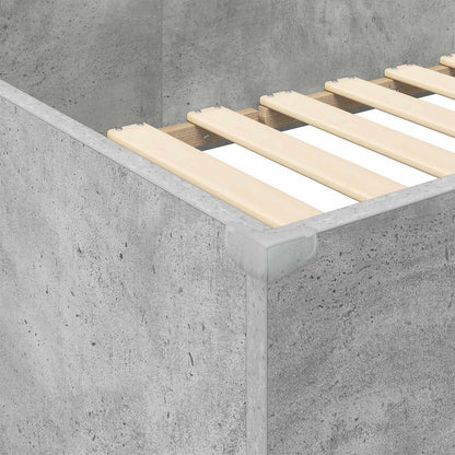 Etagenbettgestell mit Schreibtisch Beton Grau 90 x 190 cm