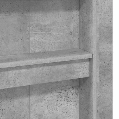 Etagenbettgestell mit Schreibtisch Beton Grau 90 x 190 cm