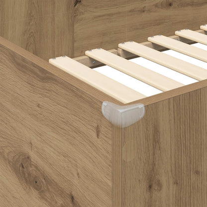 Etagenbettgestell mit Schreibtisch Artisan-Eiche 90 x 190 cm