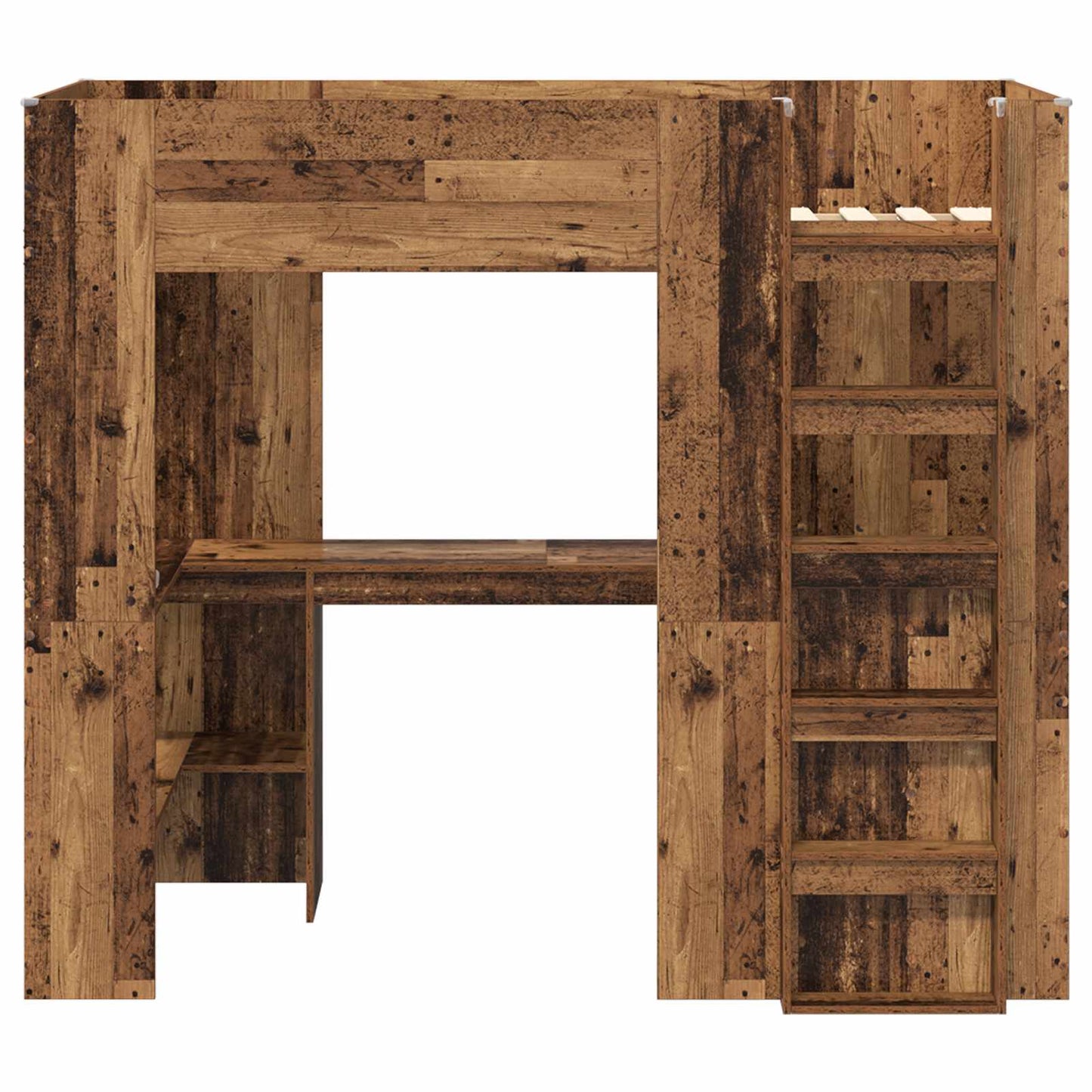 Etagenbettgestell mit Schreibtisch Altholz 80 x 200 cm