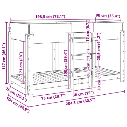 Etagenbett für Kinder Sonoma-Eiche 100 x 200 cm Holzwerkstoff