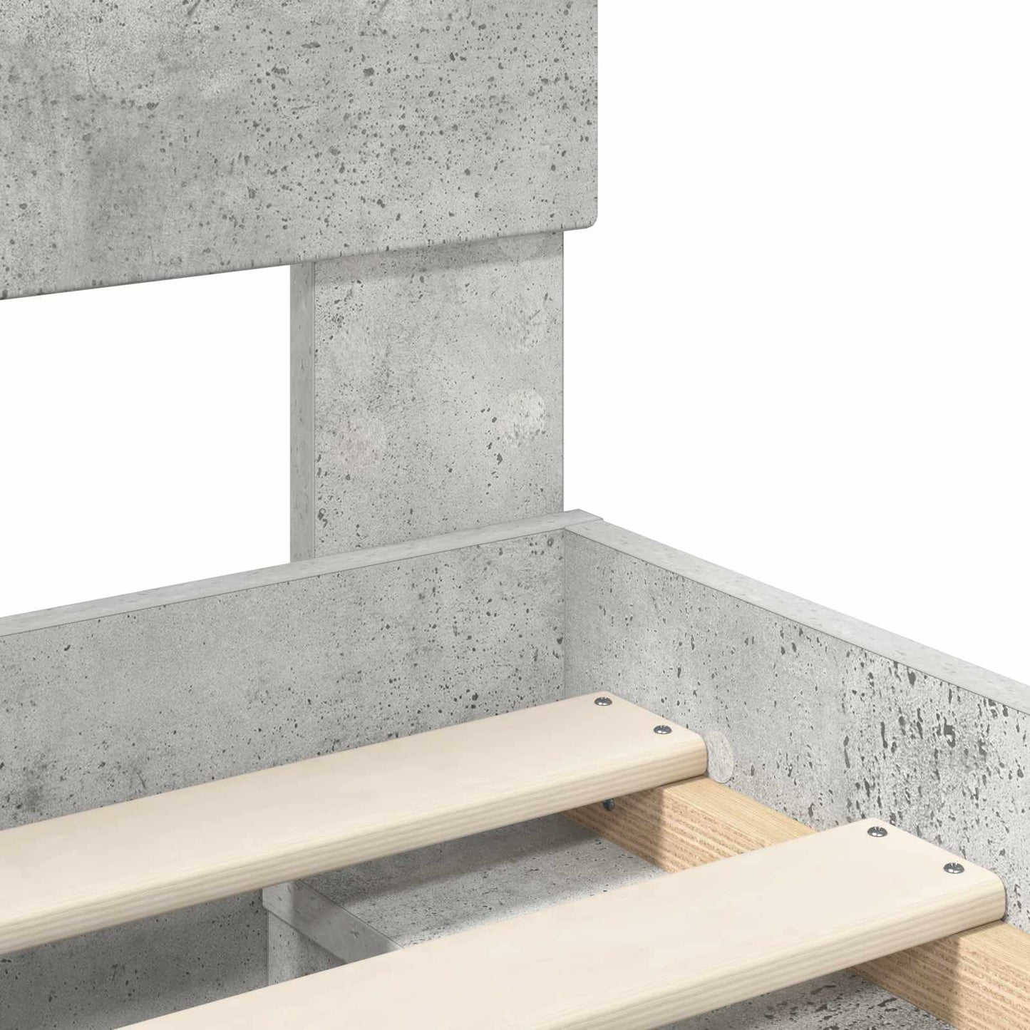 Bettrahmen Beton Grau 150 x 200 cm Massives Kiefernholz