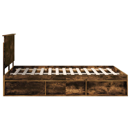 Bettrahmen Geräucherte Eiche 150 x 200 cm Massives Kiefernholz