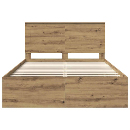 Bettrahmen mit Kopfteil Kunsthandwerk Eiche 140 x 200 cm