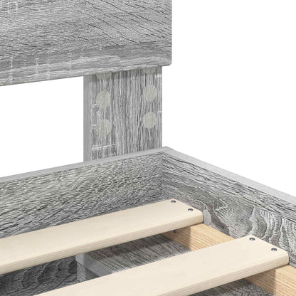 Bettrahmen Graues Sonoma 135 x 190 cm Massives Kiefernholz