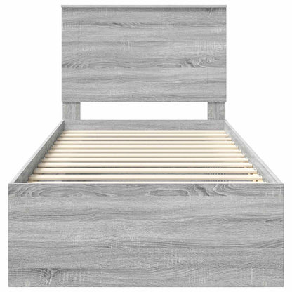 Bettrahmen Graues Sonoma 90 x 190 cm Massives Kiefernholz
