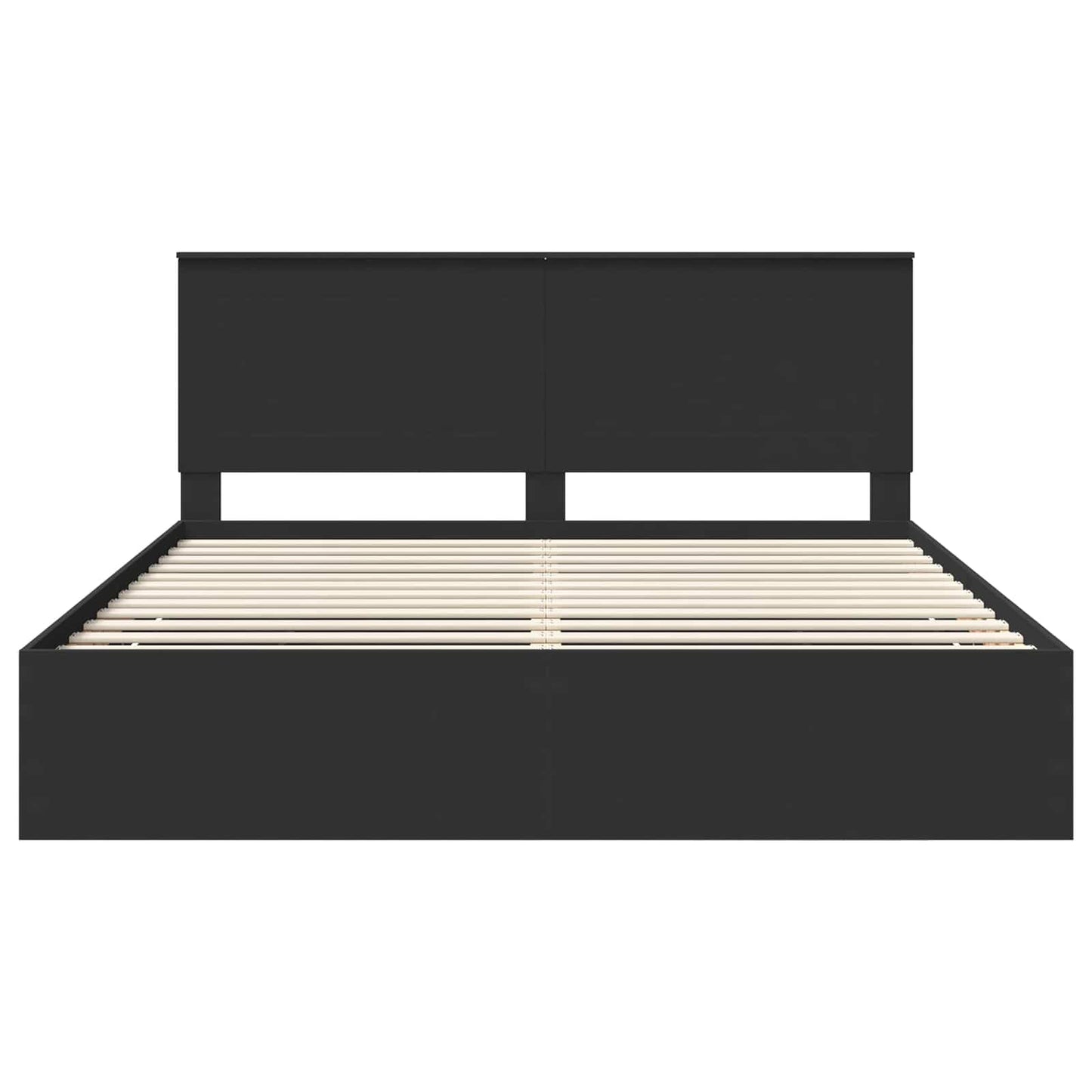 Bettrahmen mit Schubladen Schwarz 200 x 200 cm Ingenieurs Holz
