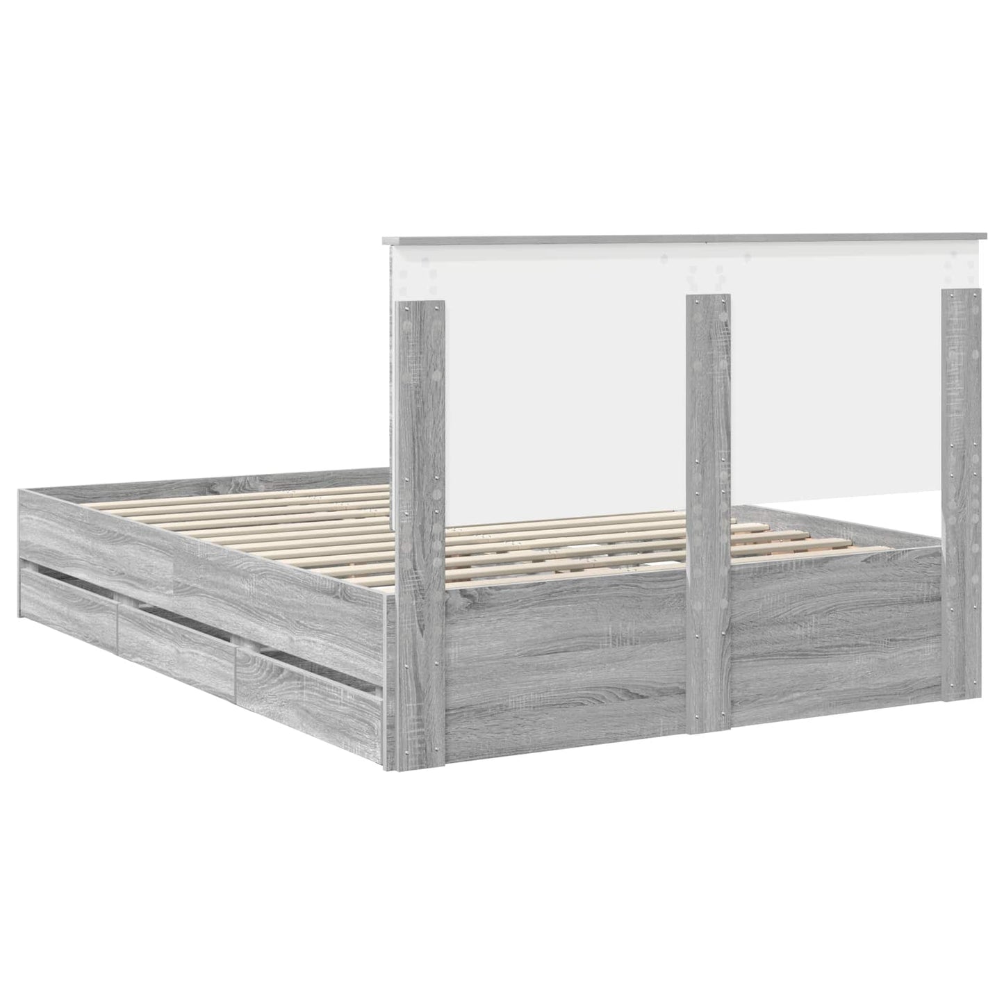 Bettrahmen Graues Sonoma 150 x 200 cm Ingenieurs Holz