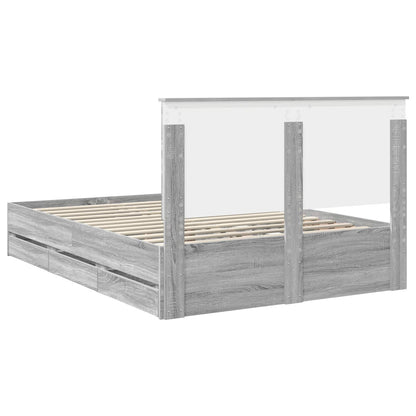 Bettrahmen Graues Sonoma 150 x 200 cm Ingenieurs Holz
