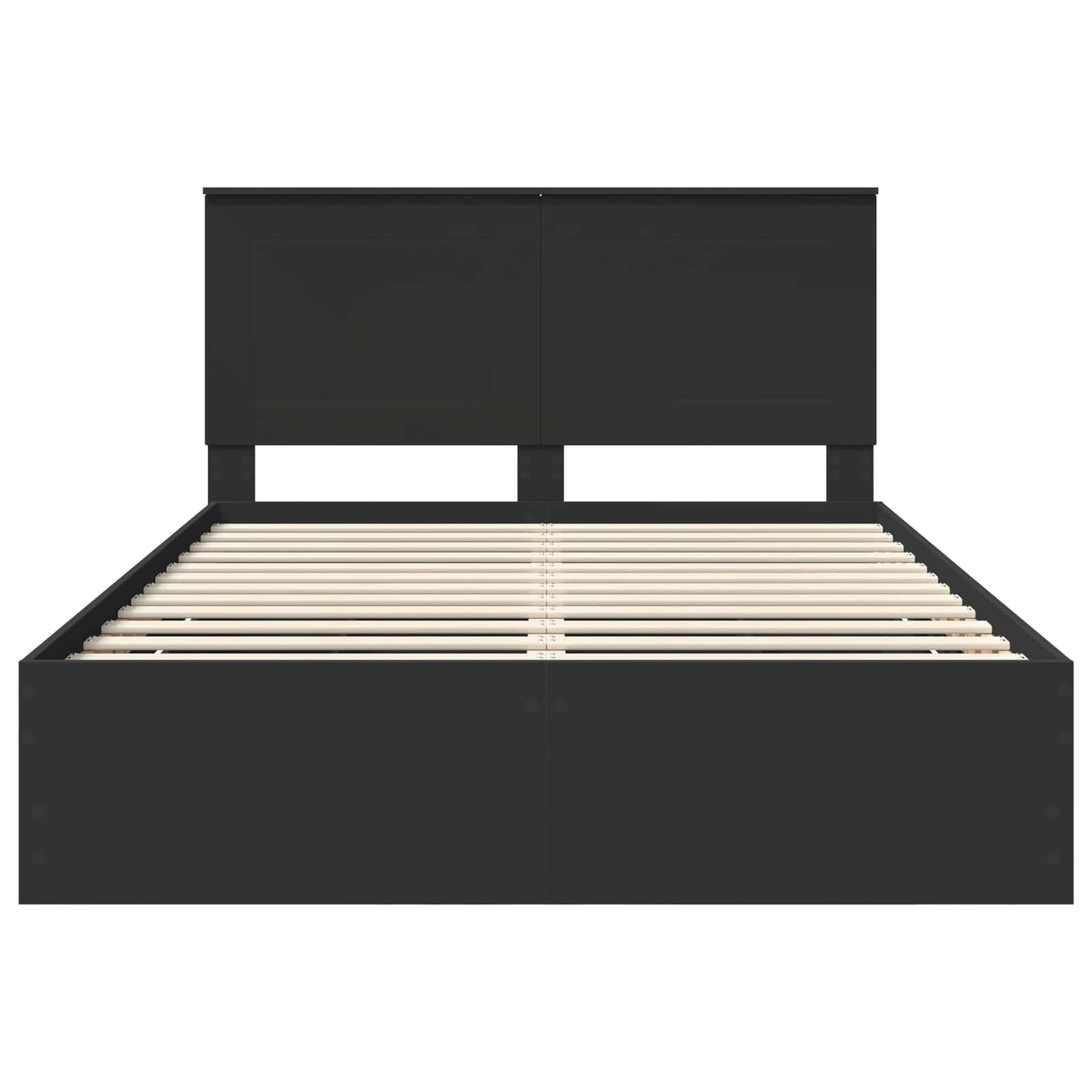 Bettrahmen mit Schubladen Schwarz 140 x 200 cm Ingenieurs Holz