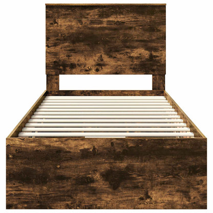 Bettrahmen Geräucherte Eiche 100 x 200 cm Ingenieurs Holz