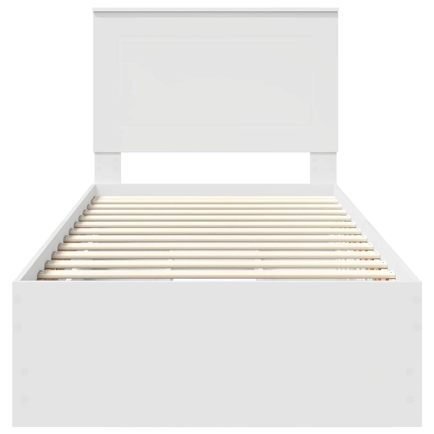 Bettrahmen mit Schubladen Weiß 75 x 190 cm Ingenieurs Holz