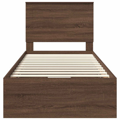 Bettrahmen Braun Eichen-Optik 75 x 190 cm Ingenieurs Holz