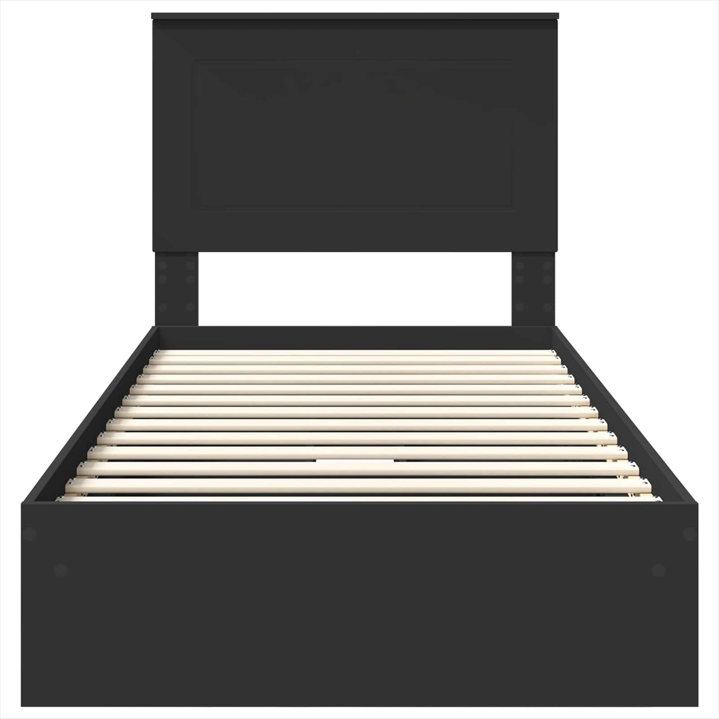 Aufbewahrungsbett Schwarz 90 x 190 cm Holzwerkstoff