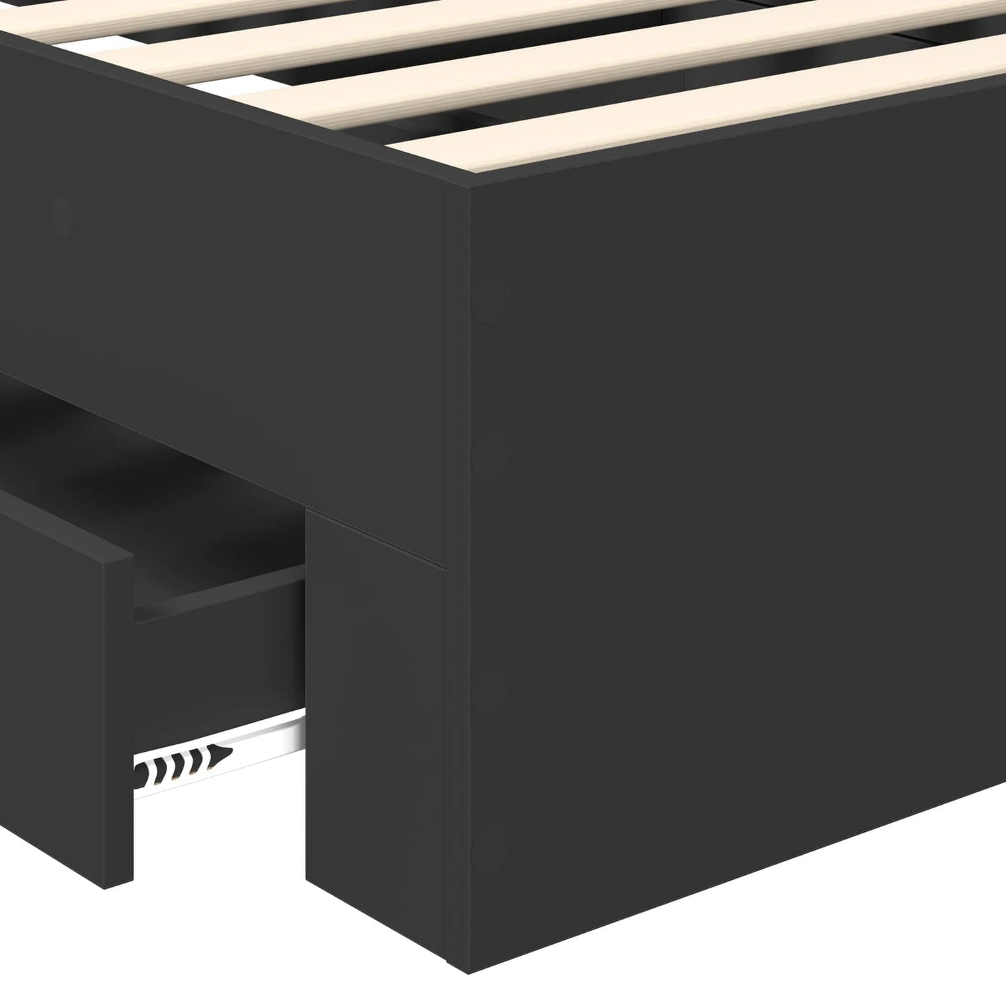 Bettrahmen Schwarz und Silber 75 x 190 cm Holzwerkstoff