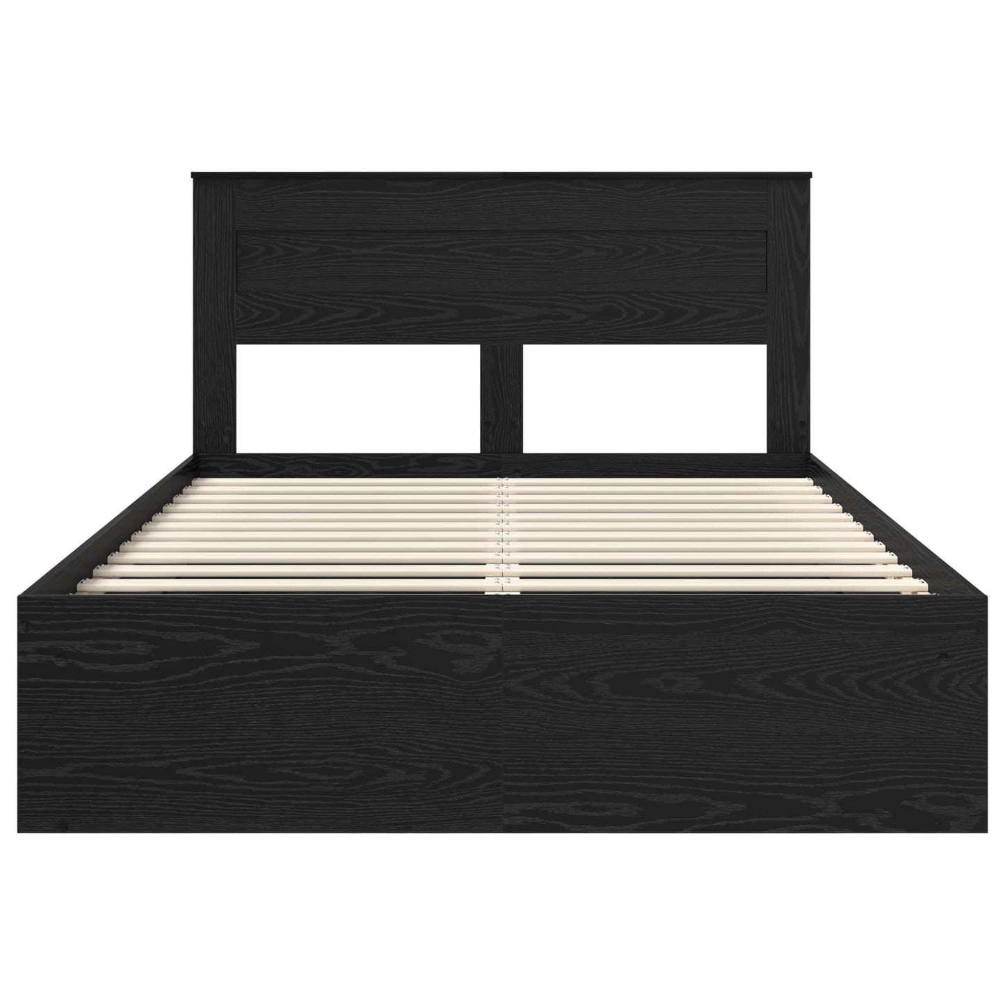 Bettrahmen Schwarz 140 x 200 cm Massives Kiefernholz