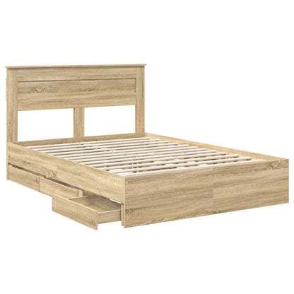 Bettrahmen Sonoma-Eiche 160 x 200 cm Ingenieurs Holz