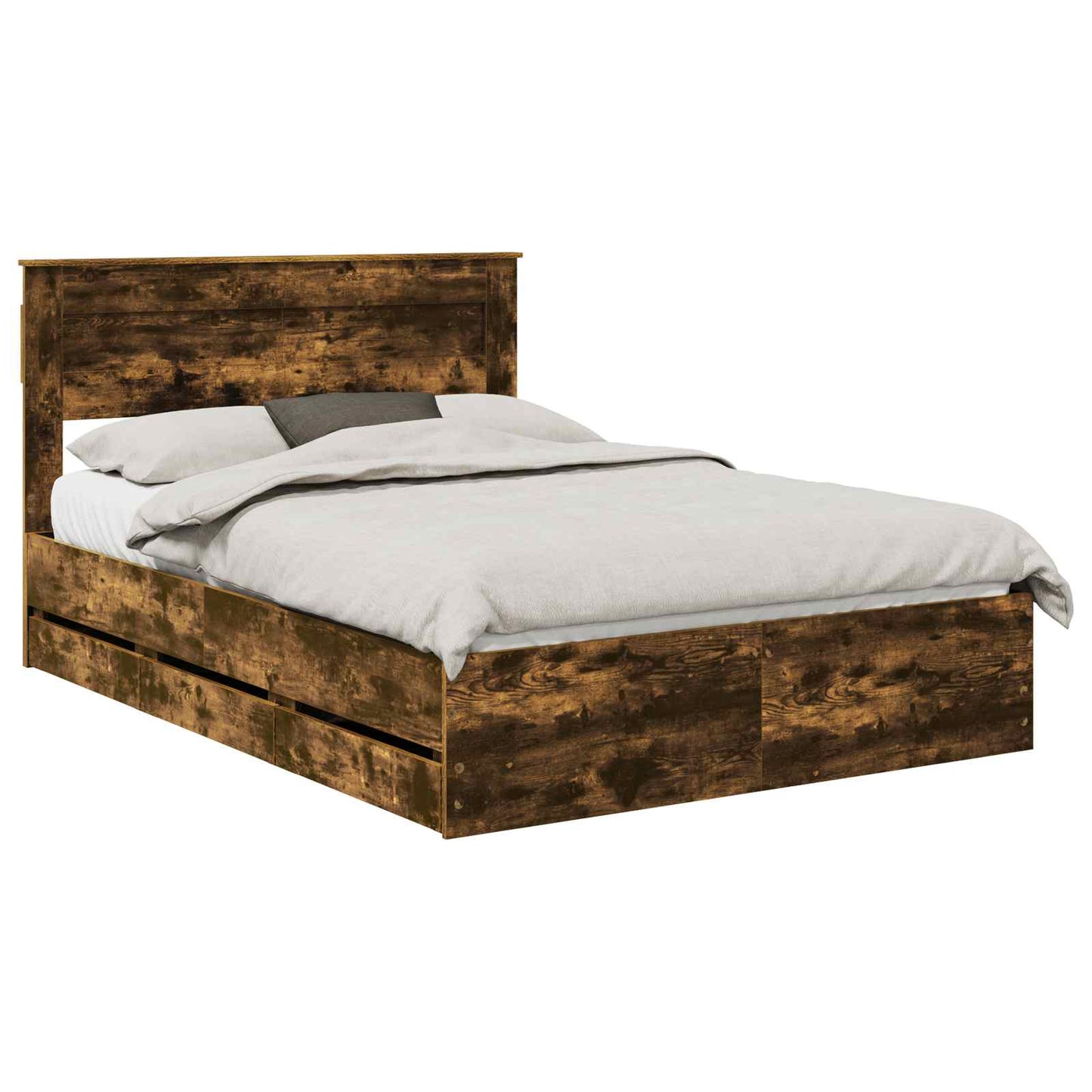 Bettrahmen Geräucherte Eiche 140 x 190 cm Ingenieurs Holz
