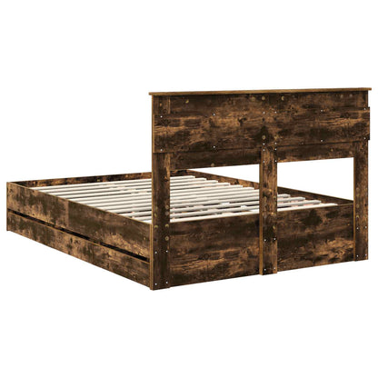 Bettrahmen Geräucherte Eiche 140 x 190 cm Ingenieurs Holz