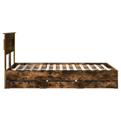 Bettrahmen Geräucherte Eiche 135 x 190 cm Ingenieurs Holz