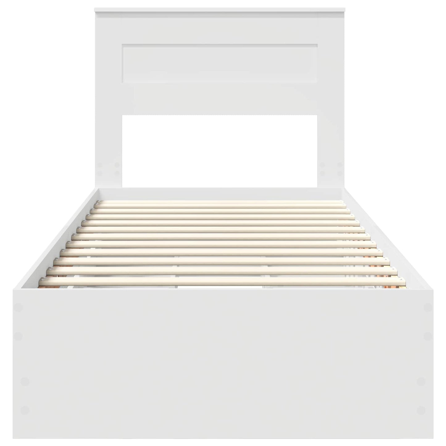 Bettrahmen mit Schubladen Weiß 100 x 200 cm Ingenieurs Holz