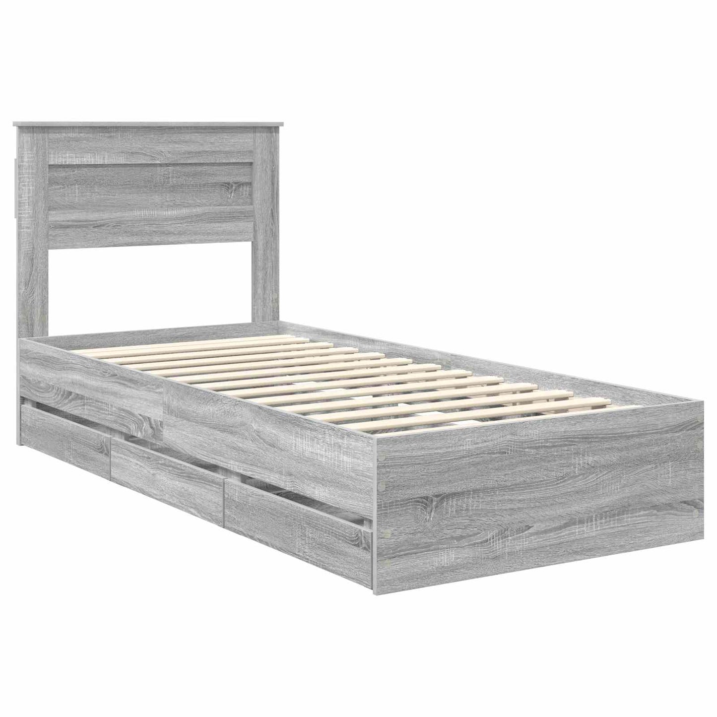Bettrahmen Graues Sonoma 90 x 190 cm Ingenieurs Holz