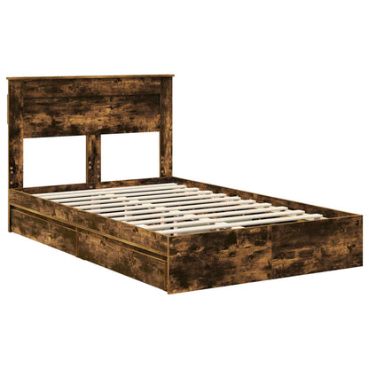 Aufbewahrungsbett Geräucherte Eiche 120 x 190 cm Holzwerkstoff