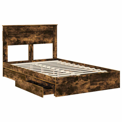 Aufbewahrungsbett Geräucherte Eiche 120 x 190 cm Holzwerkstoff