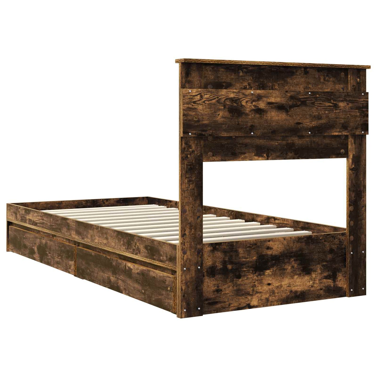 Aufbewahrungsbett Geräucherte Eiche 90 x 200 cm Holzwerkstoff