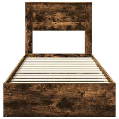 Aufbewahrungsbett Geräucherte Eiche 90 x 200 cm Holzwerkstoff