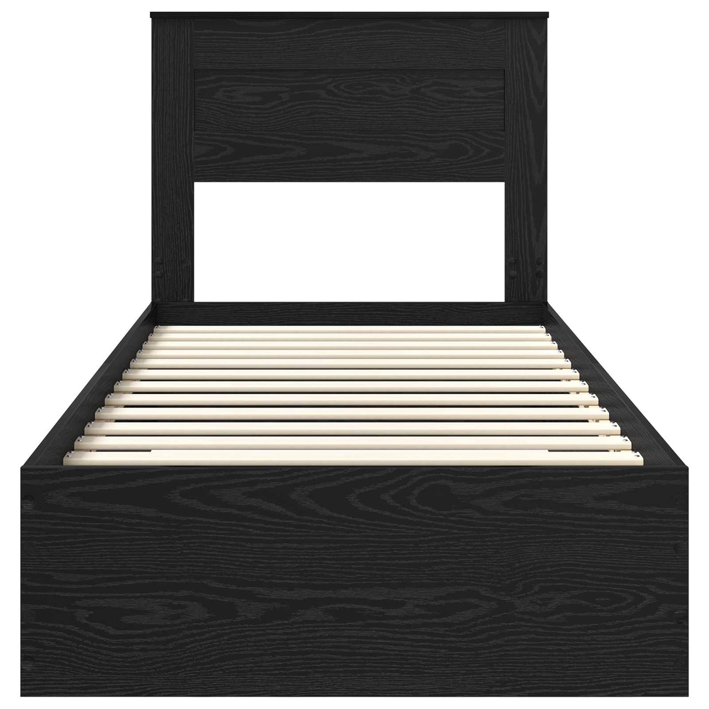 Bettrahmen Schwarz Eichen-Optik 100 x 200 cm Holzwerkstoff