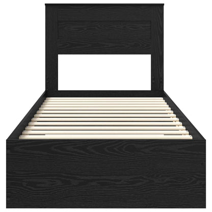 Bettrahmen Schwarz Eichen-Optik 100 x 200 cm Holzwerkstoff