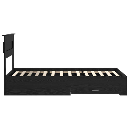 Bettrahmen Schwarz Eichen-Optik 90 x 190 cm Holzwerkstoff