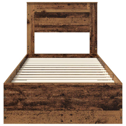 Bettrahmen mit Kopfteil Altholz 90 x 200 cm Holzwerkstoff
