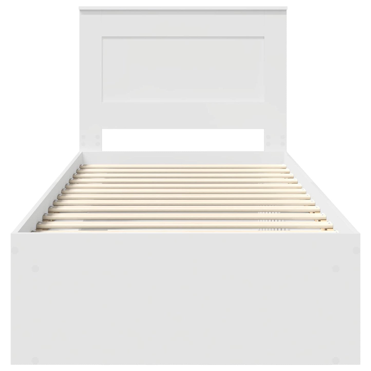 Bettrahmen mit Kopfteil Weiß 100 x 200 cm Massives Kiefernholz