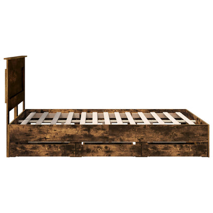 Bettrahmen Geräucherte Eiche 160 x 200 cm Ingenieurs Holz