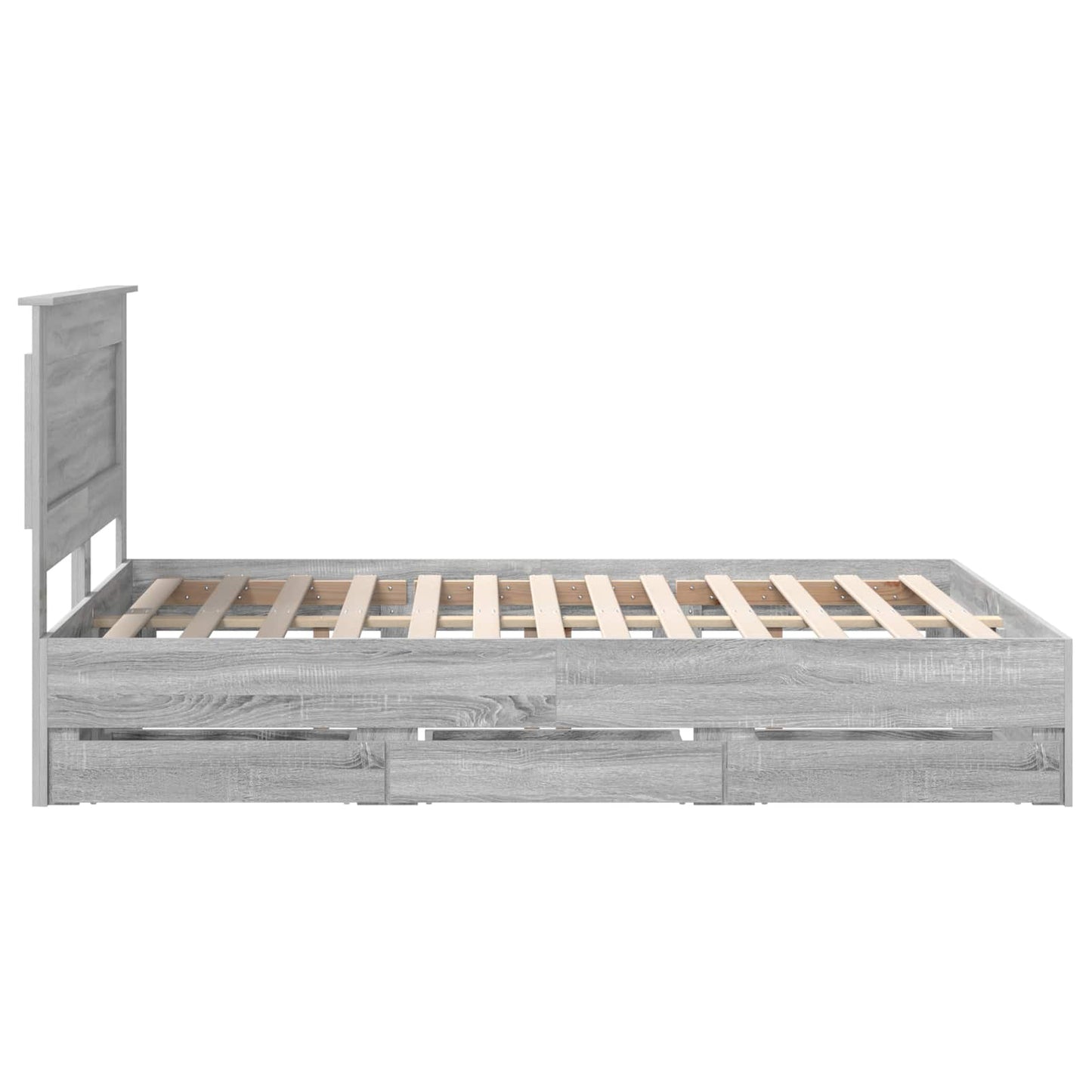 Bettrahmen Graues Sonoma 140 x 190 cm Ingenieurs Holz