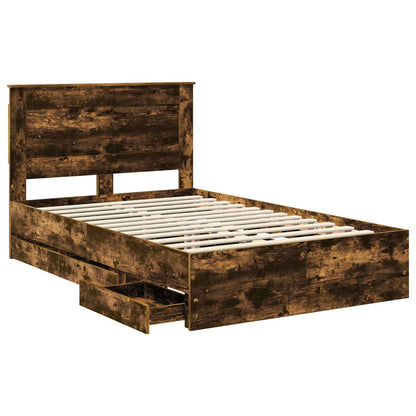 Bettrahmen Geräucherte Eiche 120 x 200 cm Ingenieurs Holz