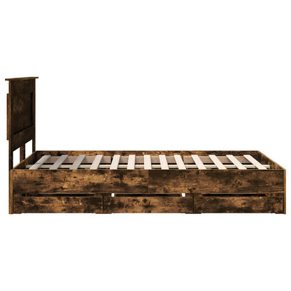 Bettrahmen Geräucherte Eiche 120 x 200 cm Ingenieurs Holz