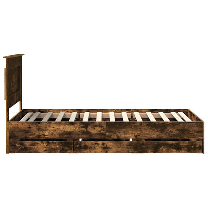 Bettrahmen Geräucherte Eiche 90 x 200 cm Ingenieurs Holz