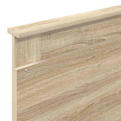 Bettrahmen Sonoma Eiche und Silber 75 x 190 cm Holzwerkstoff